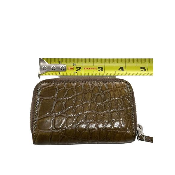 Gucci Brown Crocodile Leather Compact Zip Card Case Wallet New Retails: $1725 - Picture 3 of 7